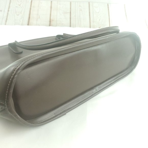 Vintage Jack Georges Womens Dark Brown Leather Double Handle Zip Around Tote Bag - Picture 4 of 14